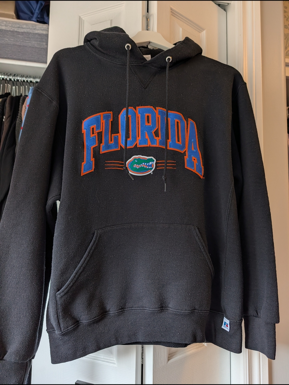 Russell Athletic Black Florida Pullover Hoodie with Blue and Orange Trim